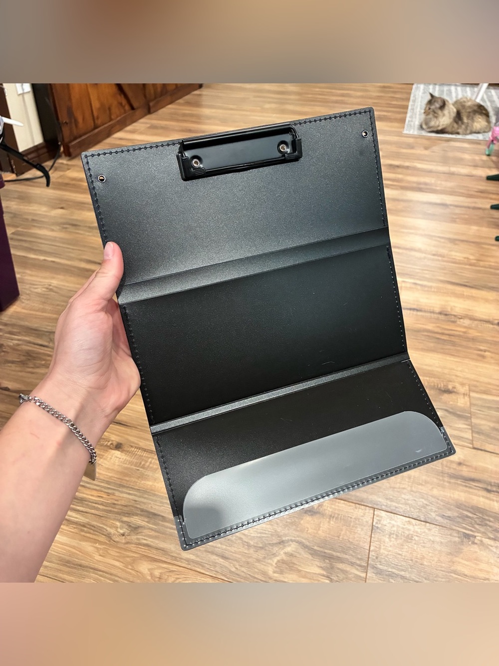 Nurse foldable black clip board